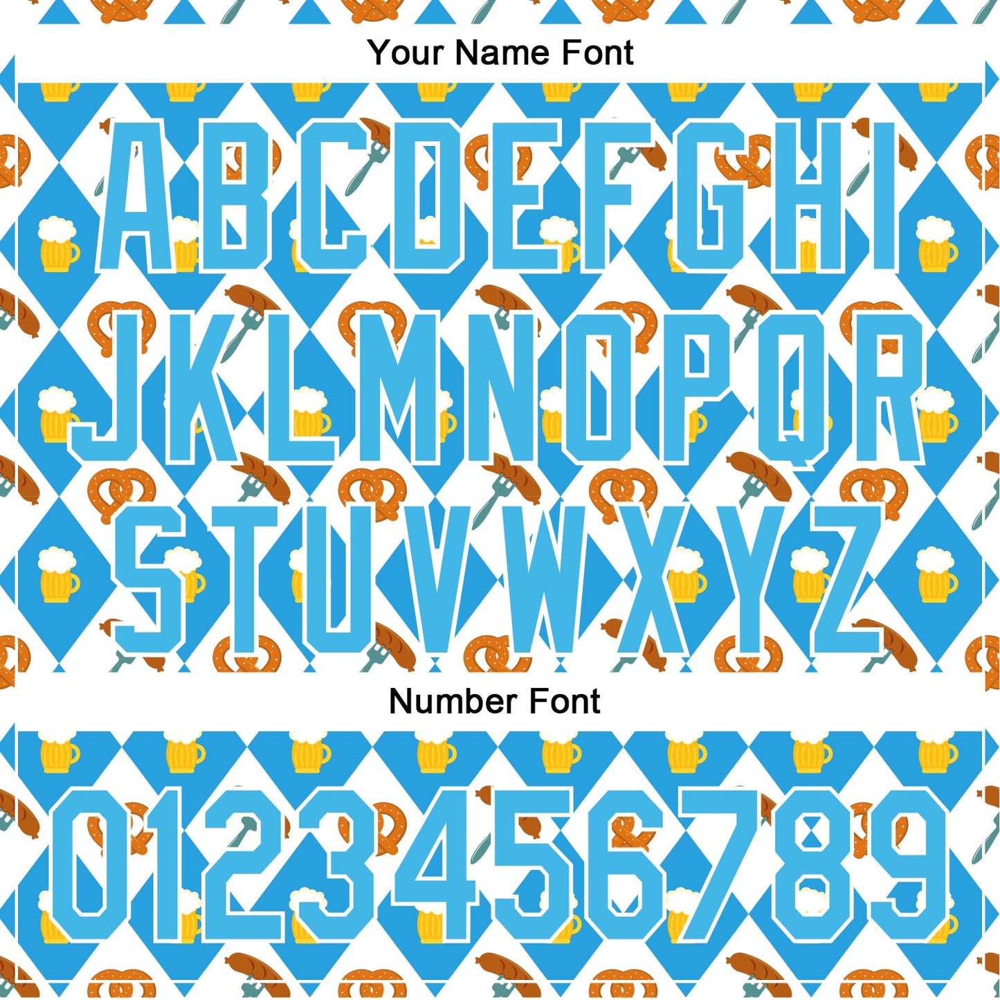 Custom White Sky Blue 3D Pattern Design Beer Festival Authentic Baseball Jersey