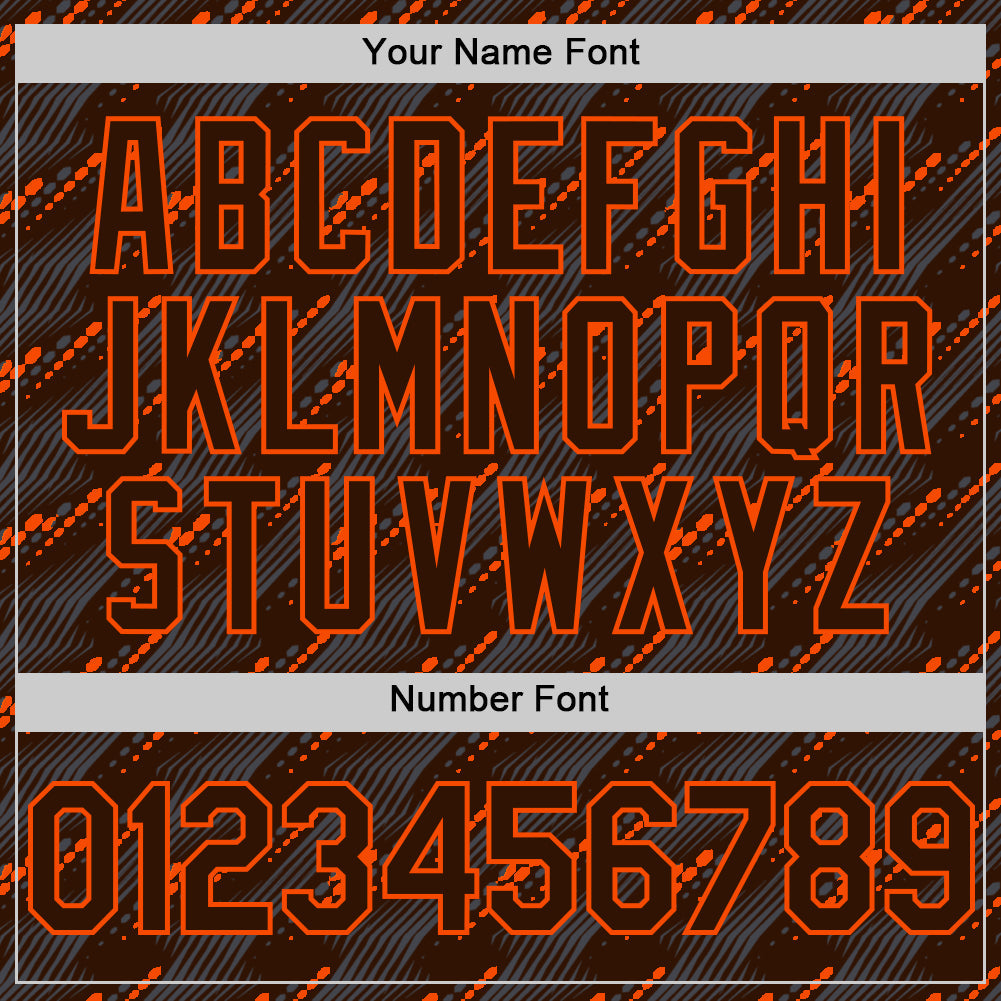 Custom Brown Orange 3D Pattern Design Slant Lines Authentic Baseball Jersey