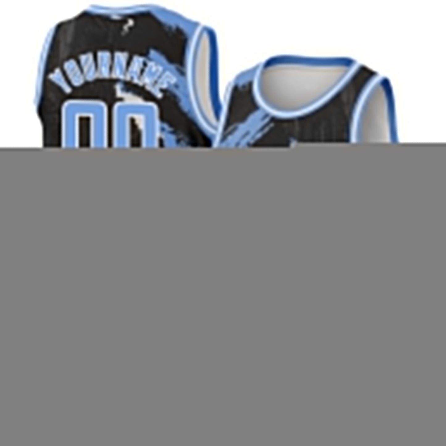 Custom Black Light Blue-White 3D Pattern Design Torn Paper Style Authentic Basketball Jersey