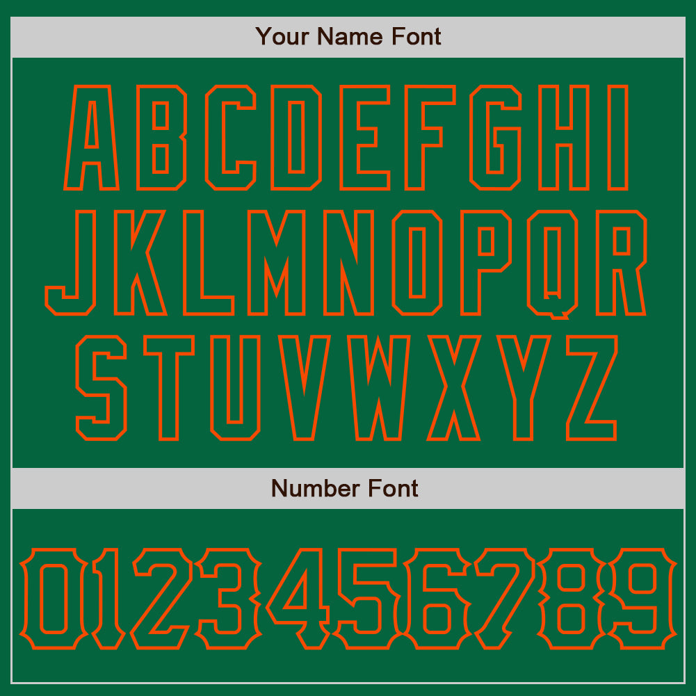 Custom Kelly Green Orange 3D Pattern Design Abstract Splatter Grunge Art Authentic Baseball Jersey