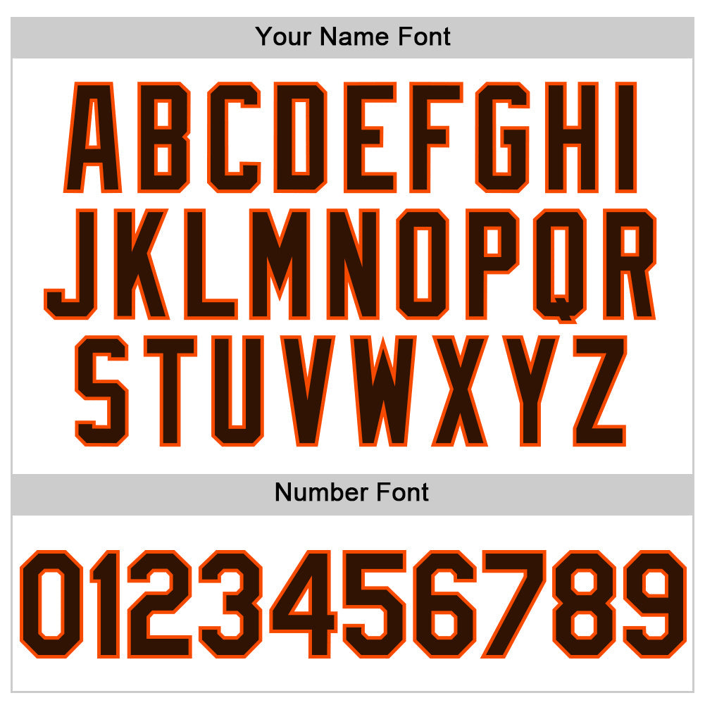 Custom White Brown-Orange Line Authentic Baseball Jersey