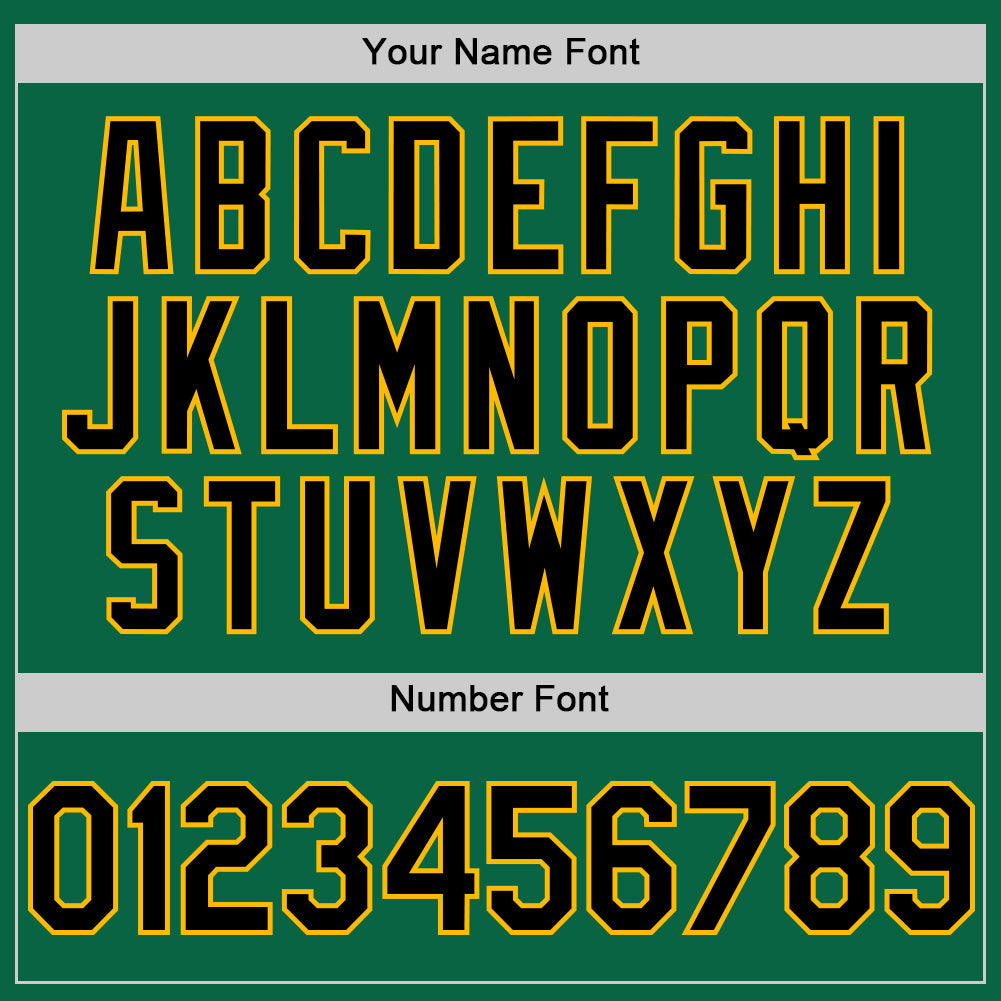 Custom Kelly Green Black-Gold Line Authentic Baseball Jersey