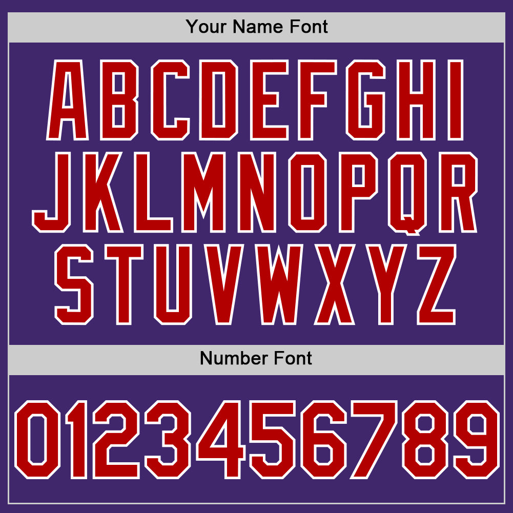 Custom Purple Red-White Line Authentic Baseball Jersey