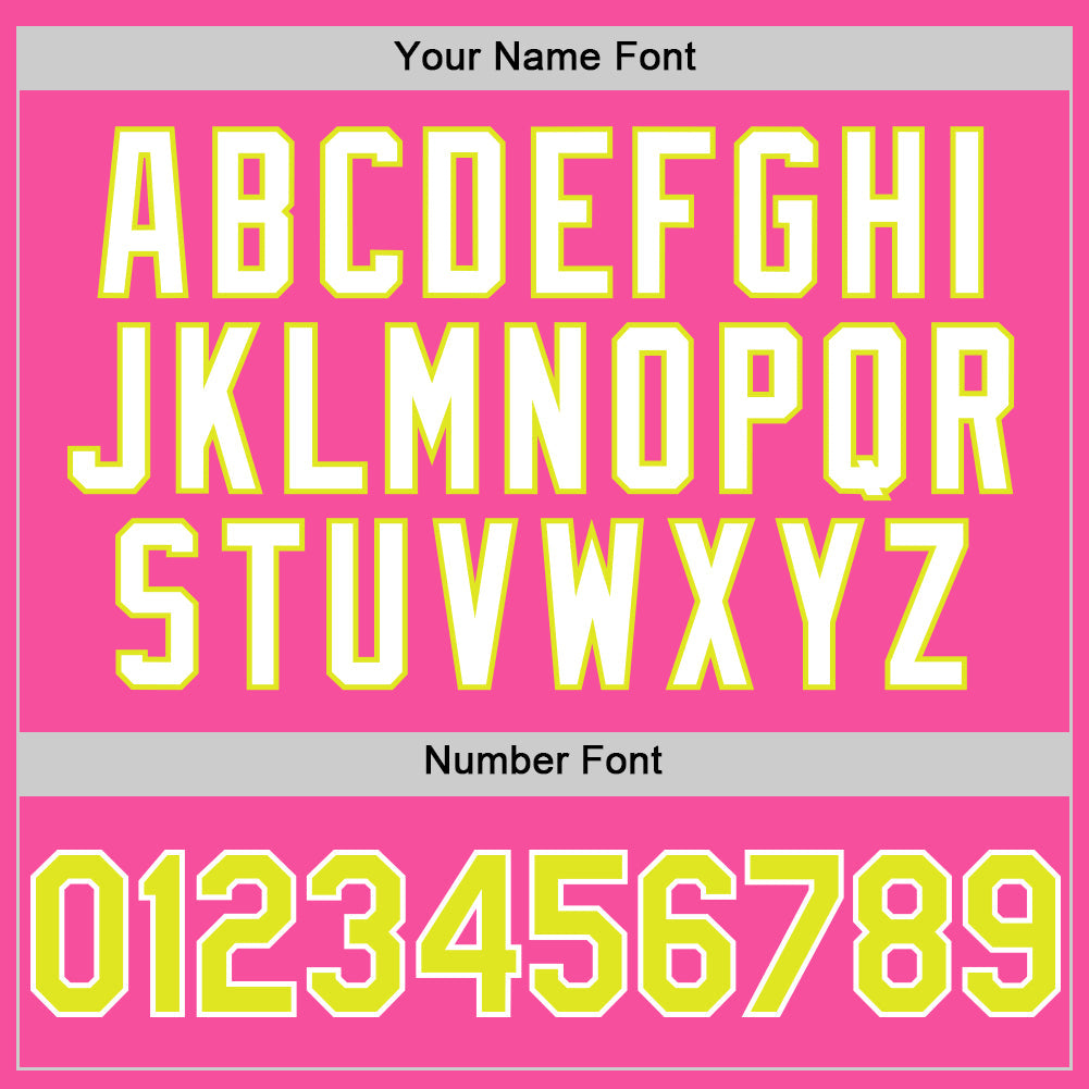 Custom Pink Neon Yellow-White 3D Pattern Design Gradient Style Twinkle Star Authentic Baseball Jersey