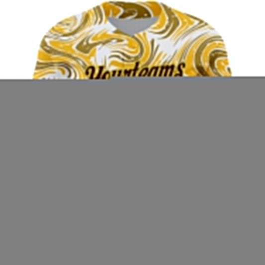 Custom Yellow Brown-Old Gold 3D Pattern Design Abstract Fluid Authentic Baseball Jersey