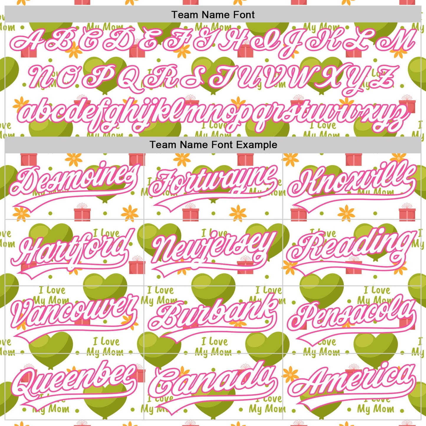 Custom White Pink 3D Pattern Design Mother's Day Love Authentic Baseball Jersey
