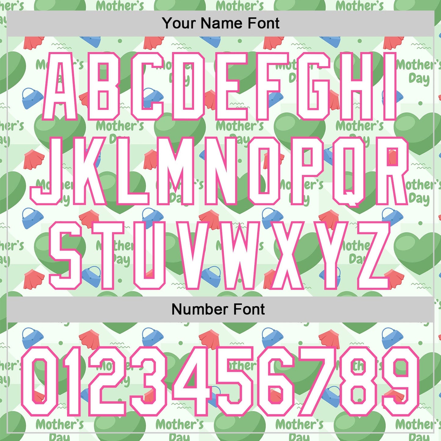 Custom Green White-Pink 3D Pattern Design Mother's Day Love Authentic Baseball Jersey