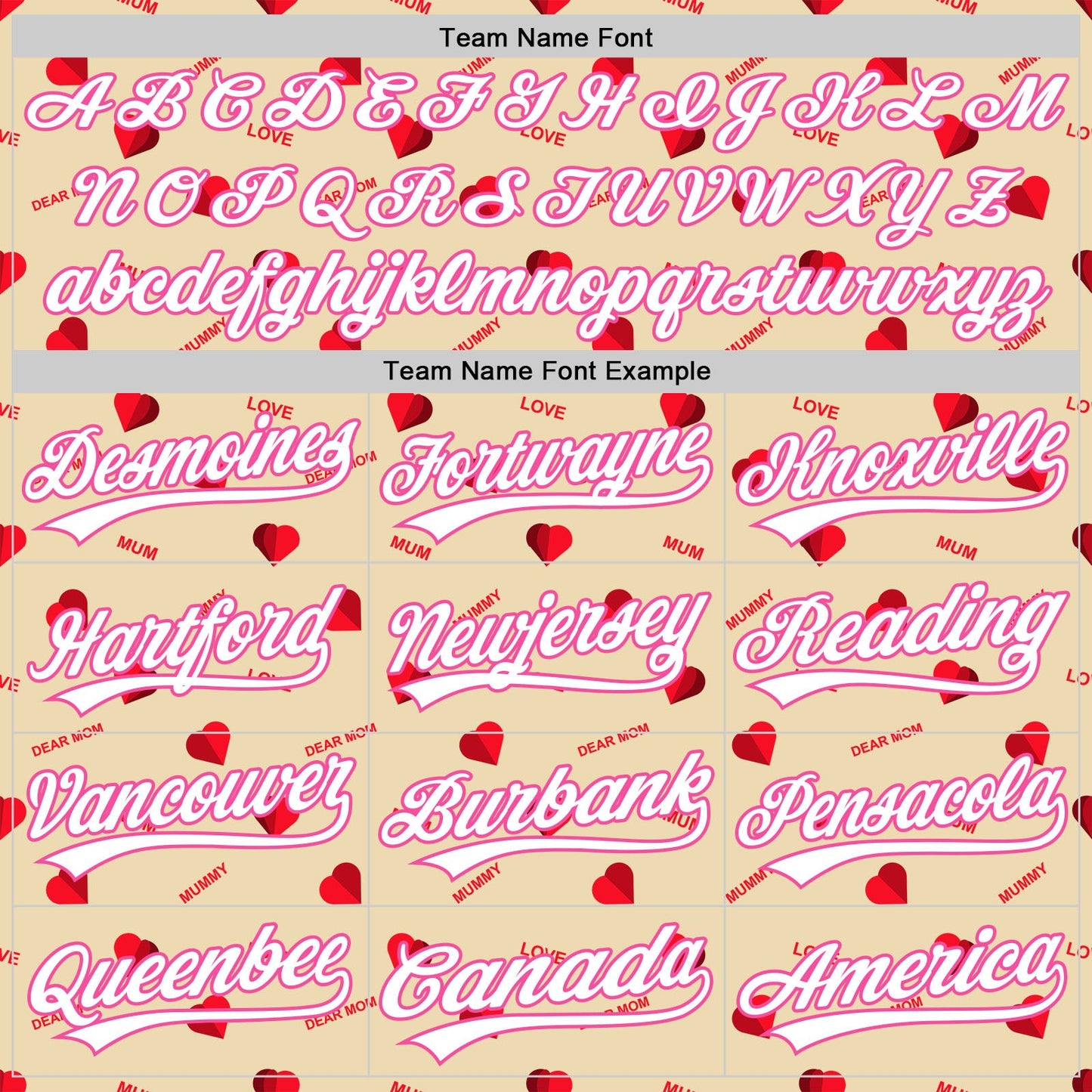 Custom Cream White-Pink 3D Pattern Design Mother's Day Love Authentic Baseball Jersey