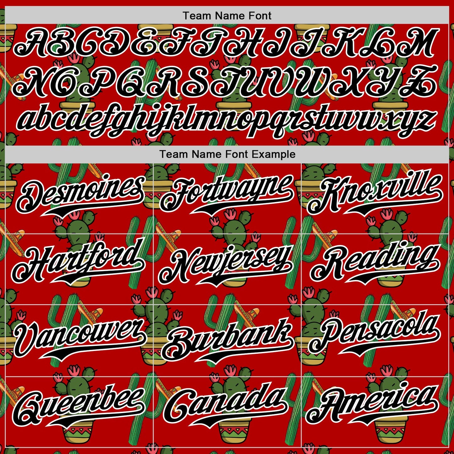 Custom Red Black-White 3D Mexican Cactus Authentic Baseball Jersey