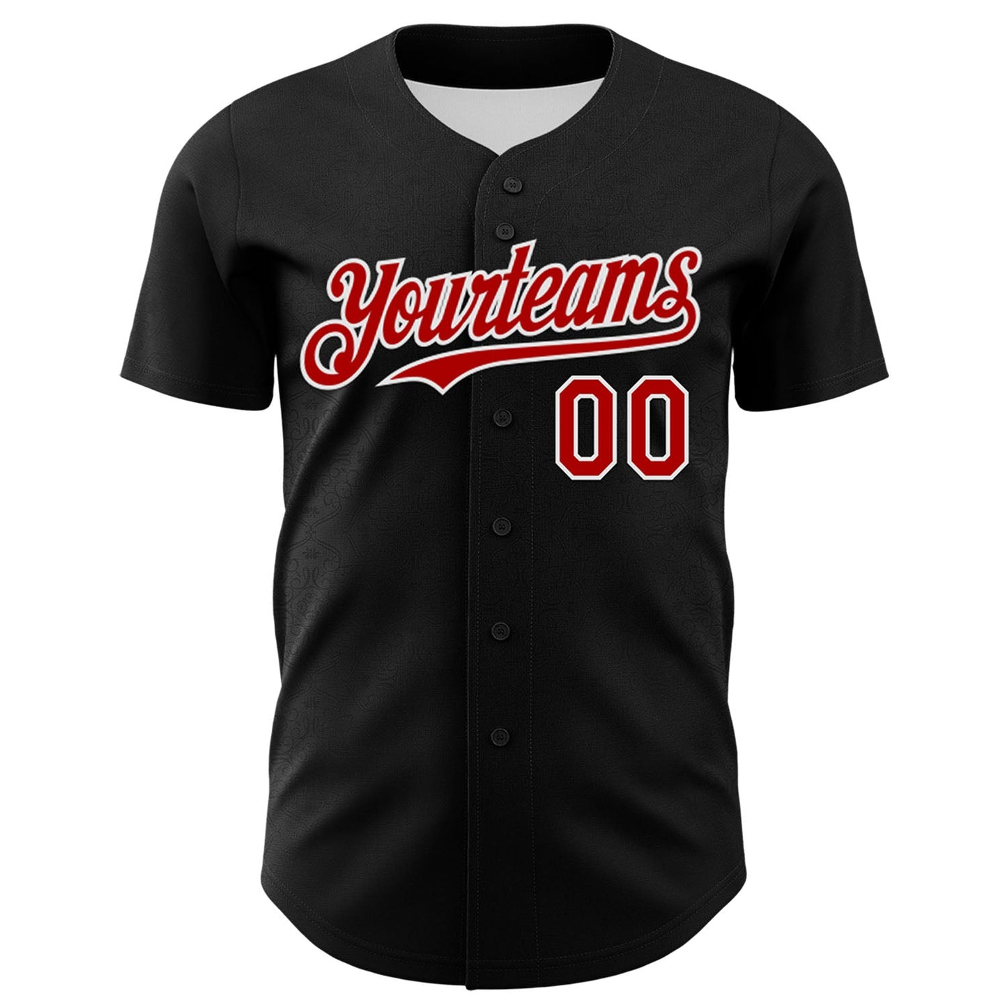 Custom Black Red-White 3D Apache Skull Authentic Baseball Jersey