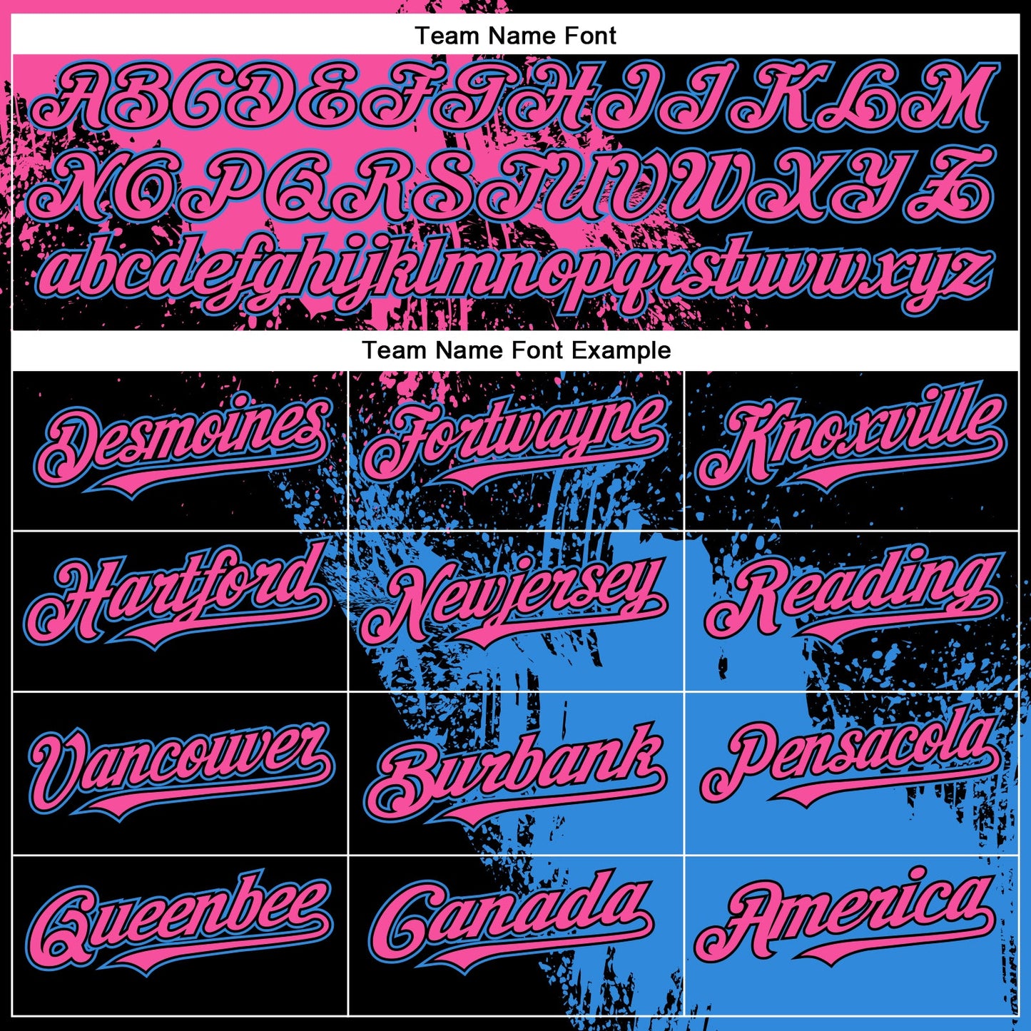 Custom Pink Electric Blue-Black 3D Pattern Design Abstract Brush Stroke Authentic Baseball Jersey