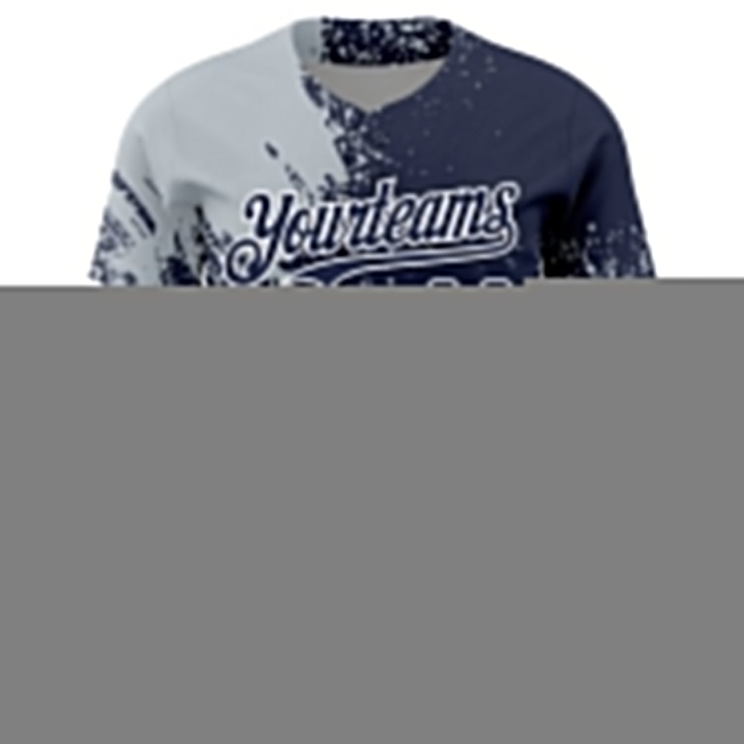 Custom Silver Navy-White 3D Pattern Design Abstract Brush Stroke Authentic Baseball Jersey