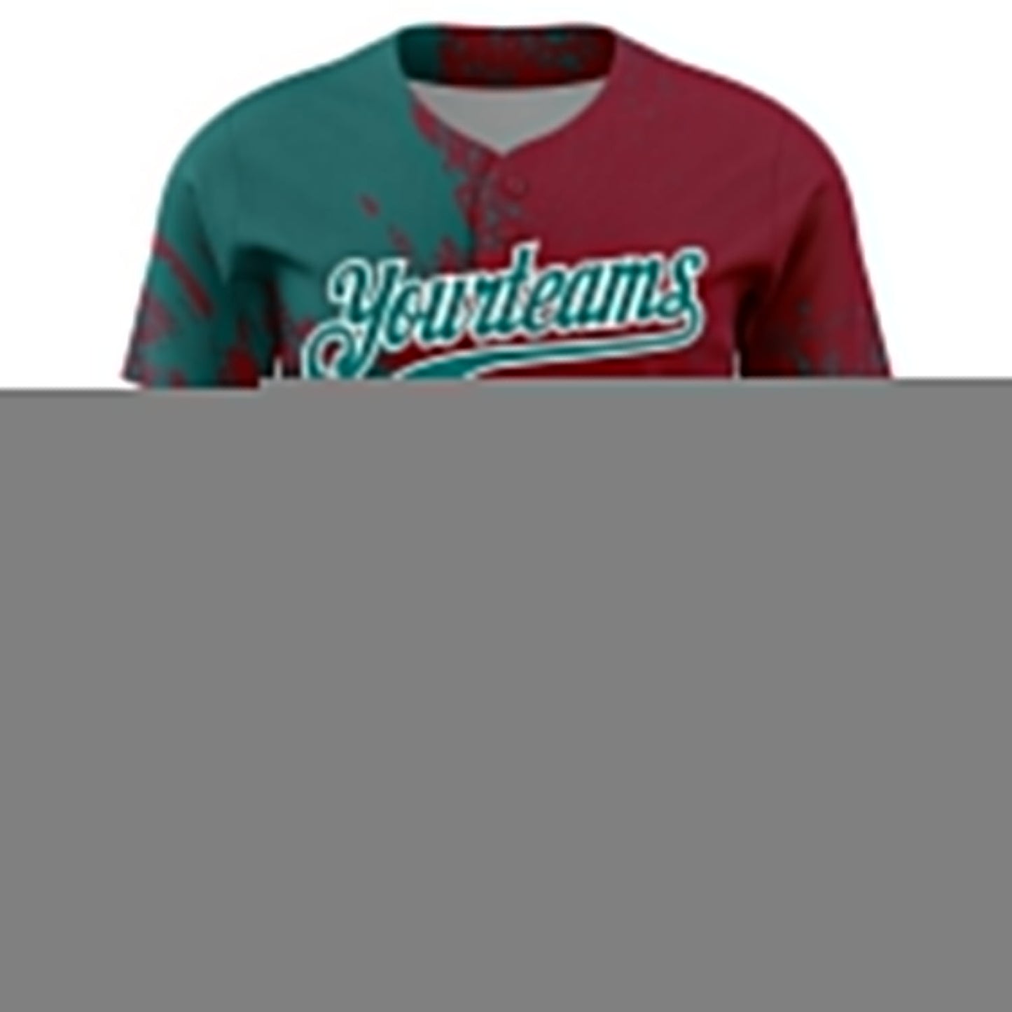 Custom Teal Crimson-White 3D Pattern Design Abstract Brush Stroke Authentic Baseball Jersey