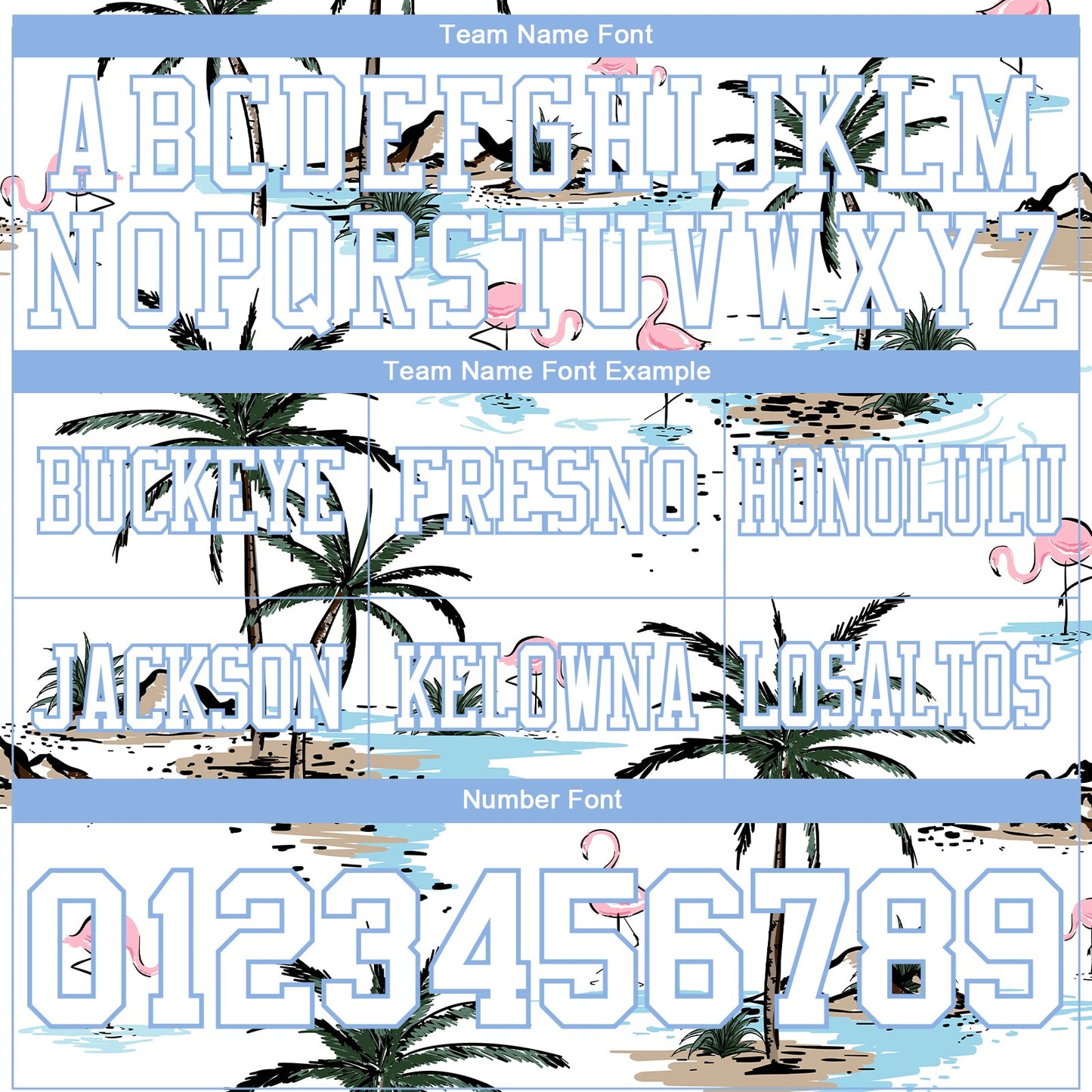 Custom White Light Blue 3D Pattern Hawaii Palm Trees Mesh Authentic Football Jersey