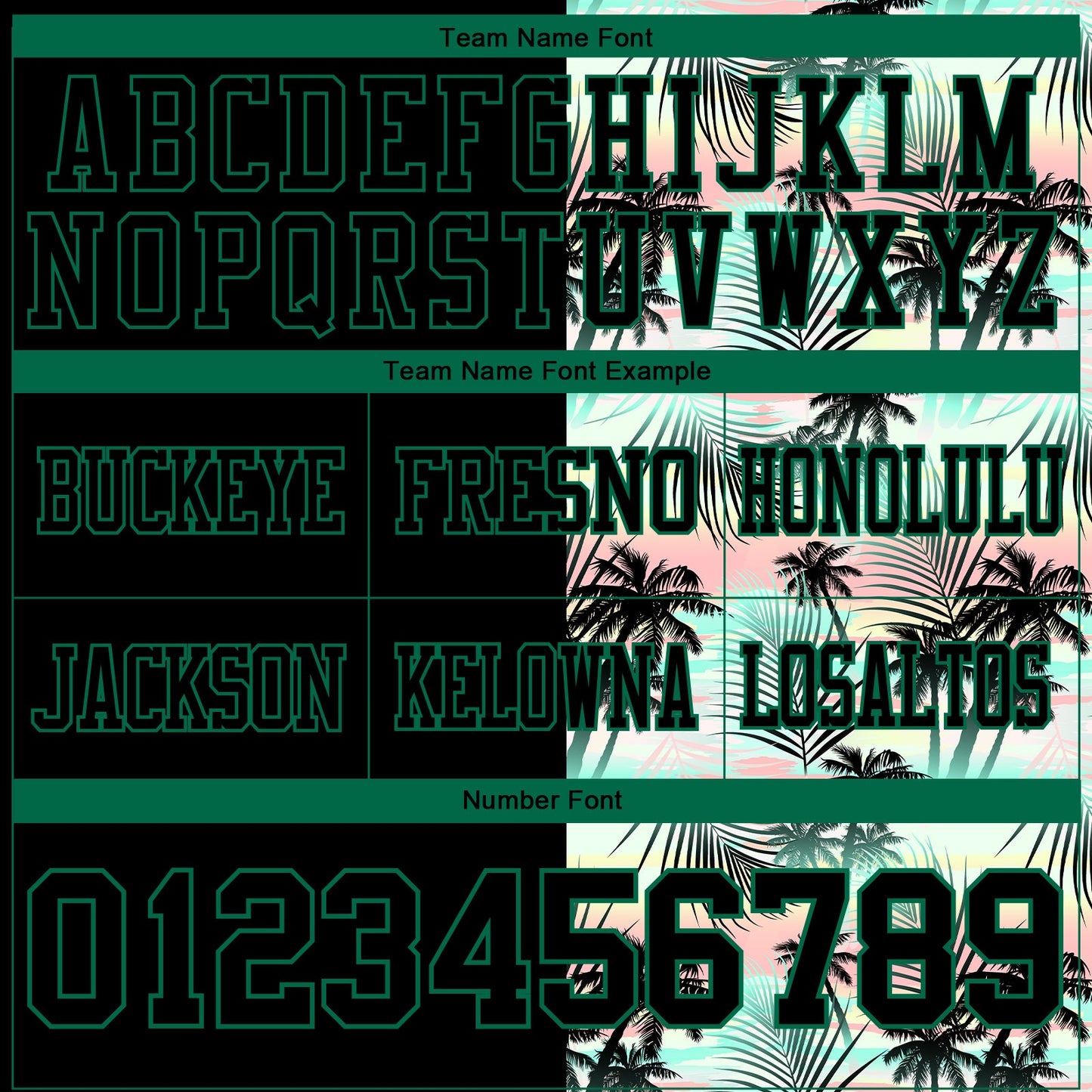 Custom Black Kelly Green 3D Pattern Tropical Hawaii Palm Leaves Mesh Authentic Football Jersey