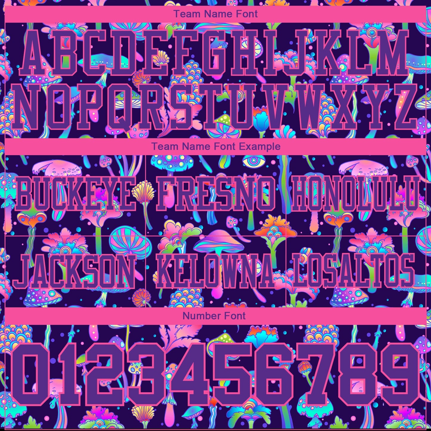 Custom Purple Pink 3D Pattern Colorful Flowers And Mushrooms Psychedelic Hallucination Mesh Authentic Football Jersey