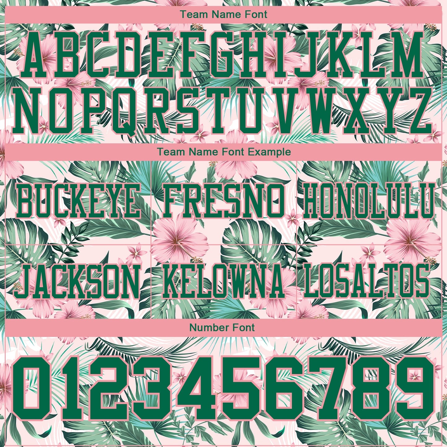 Custom Medium Pink Kelly Green 3D Pattern Hawaii Palm Leaves And Flowers Mesh Authentic Football Jersey