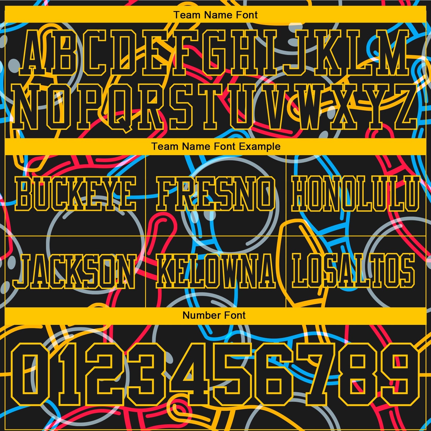 Custom Black Yellow 3D Pattern Bowling Mesh Authentic Football Jersey