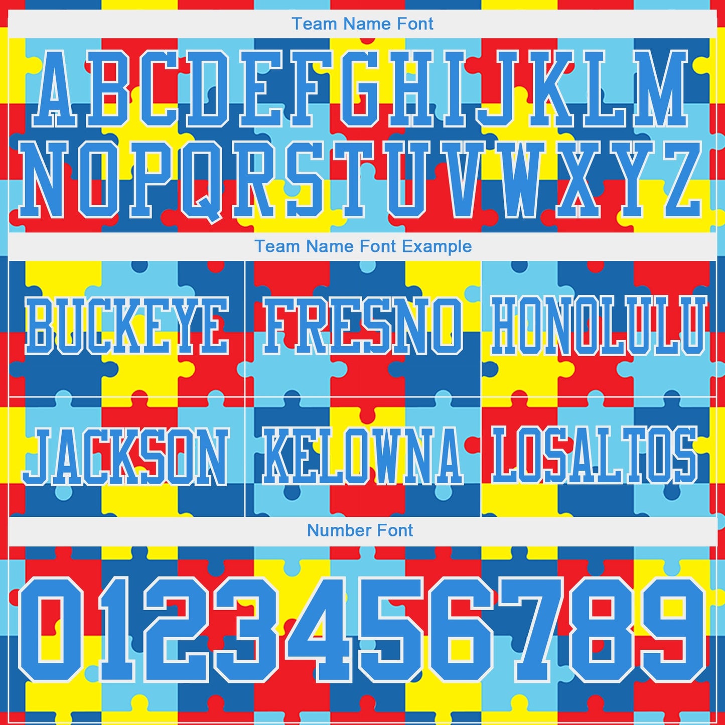 Custom Powder Blue White 3D Pattern Autism Awareness Puzzle Pieces Mesh Authentic Football Jersey