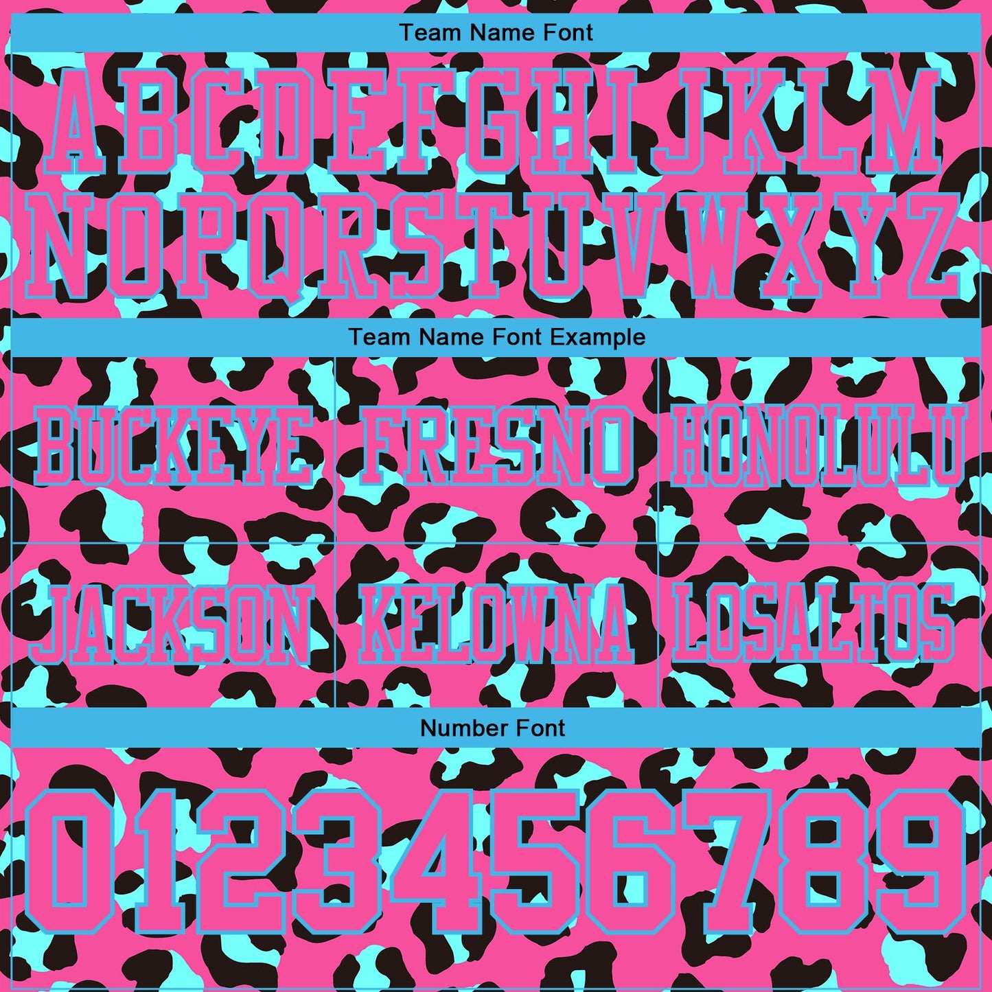 Custom Pink Sky Blue-Black 3D Pattern Leopard Print Mesh Authentic Football Jersey