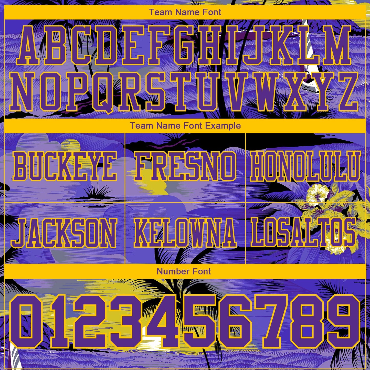 Custom Purple Black-Yellow 3D Pattern Sun Beach Hawaii Palm Trees Mesh Authentic Football Jersey