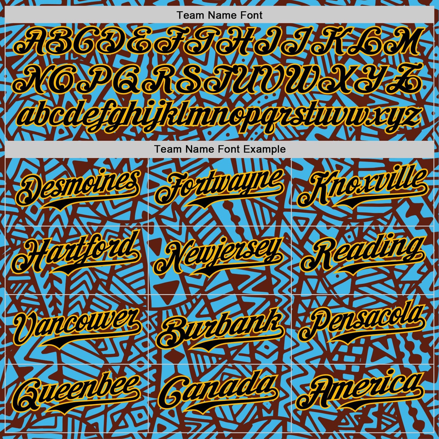 Custom Sky Blue Black Brown-Gold 3D Polynesian Style Islander Authentic Baseball Jersey