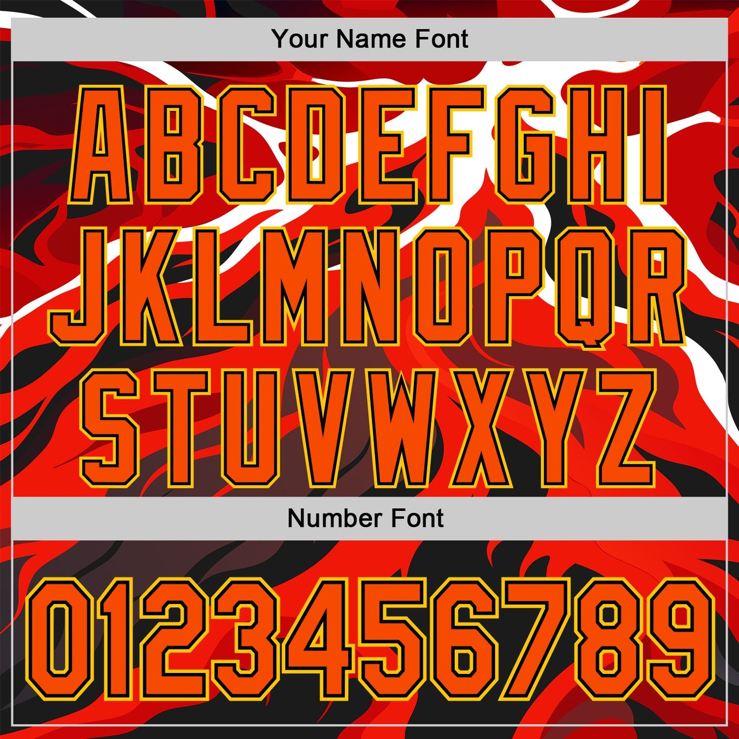 Custom White Orange Black-Yellow 3D Pattern Design Rave Party Flame Lava Authentic Baseball Jersey