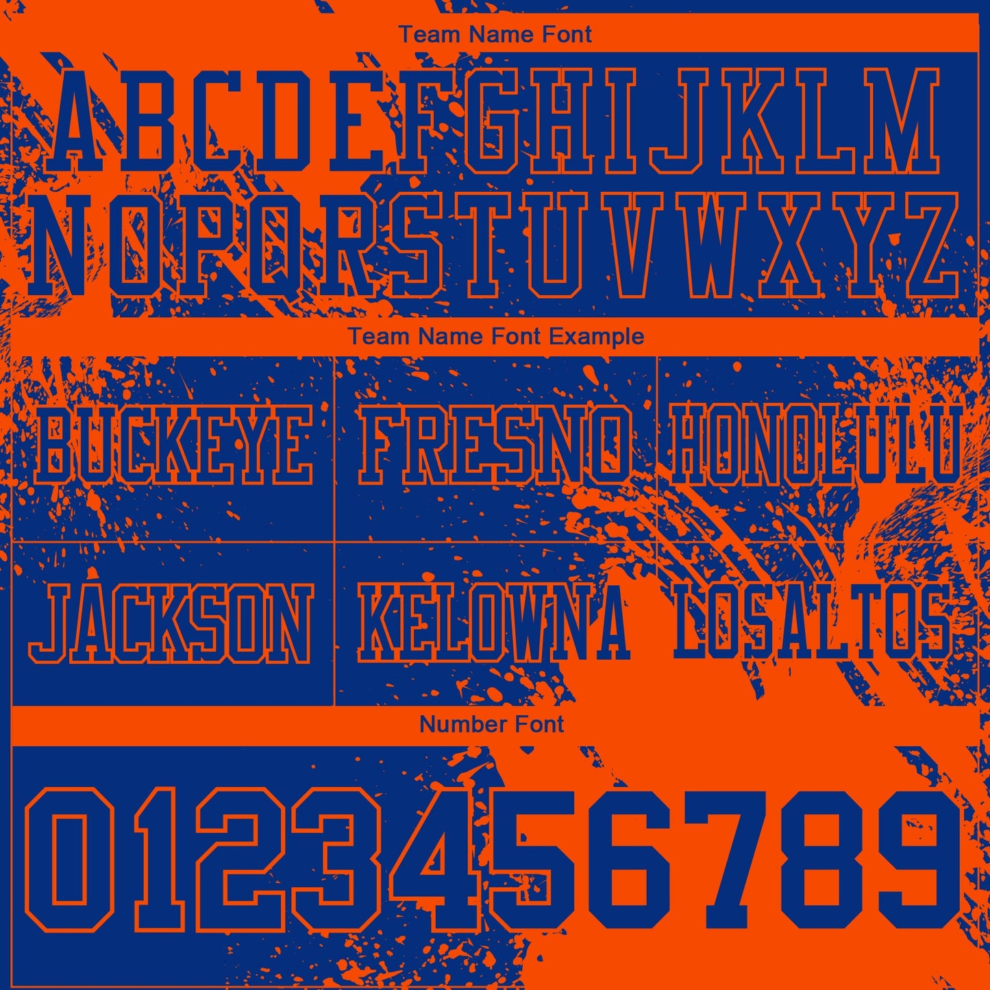 Custom Royal Orange 3D Pattern Abstract Brush Stroke Mesh Authentic Football Jersey