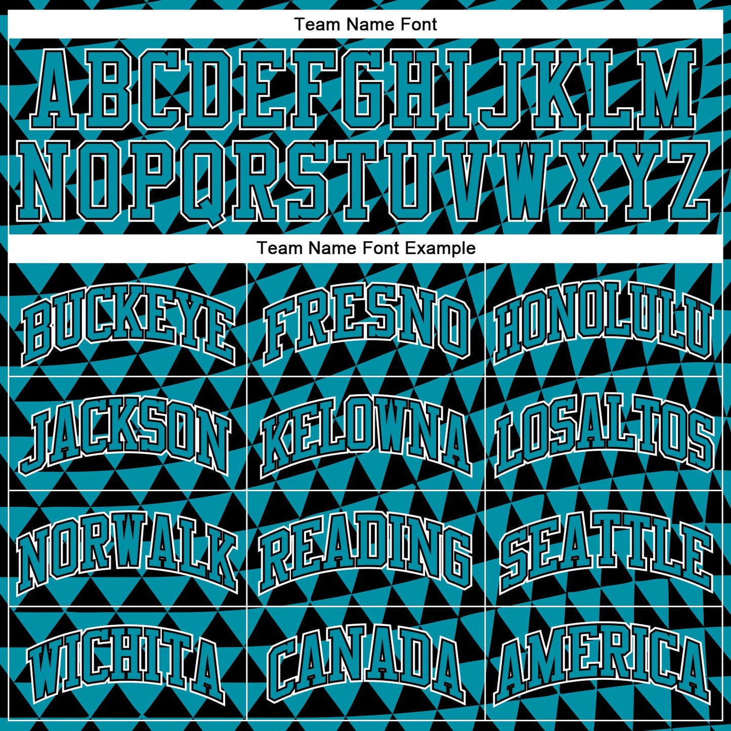 Custom Teal Black-White Triangle Shapes Round Neck Sublimation Basketball Suit Jersey