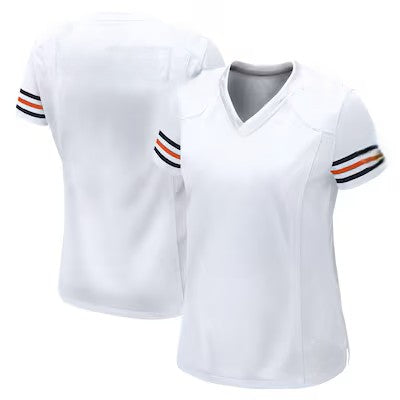 Custom Women's Bears Navy/White/Orange Exact Replica Football Jersey