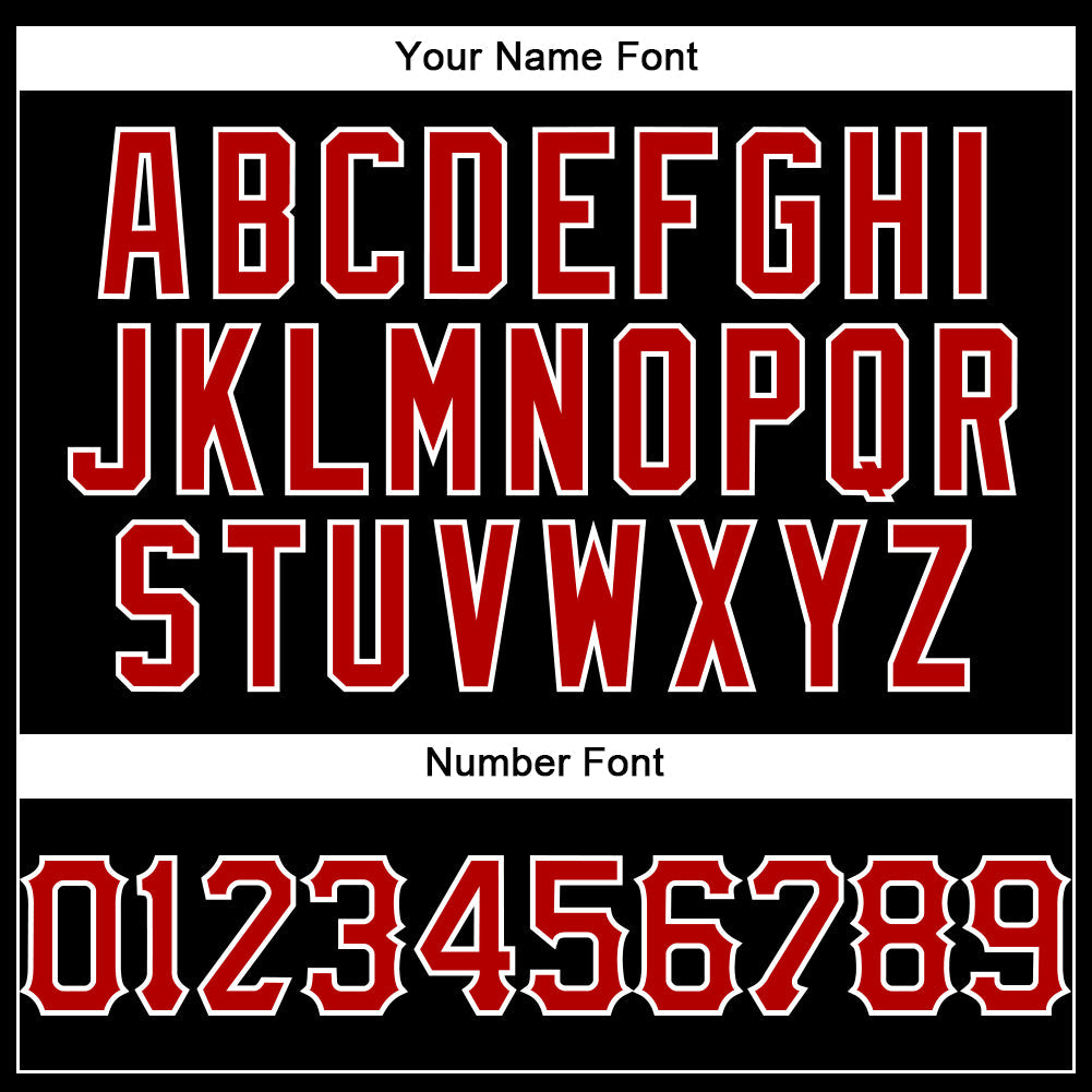 Custom Black Red-White Authentic Baseball Jersey