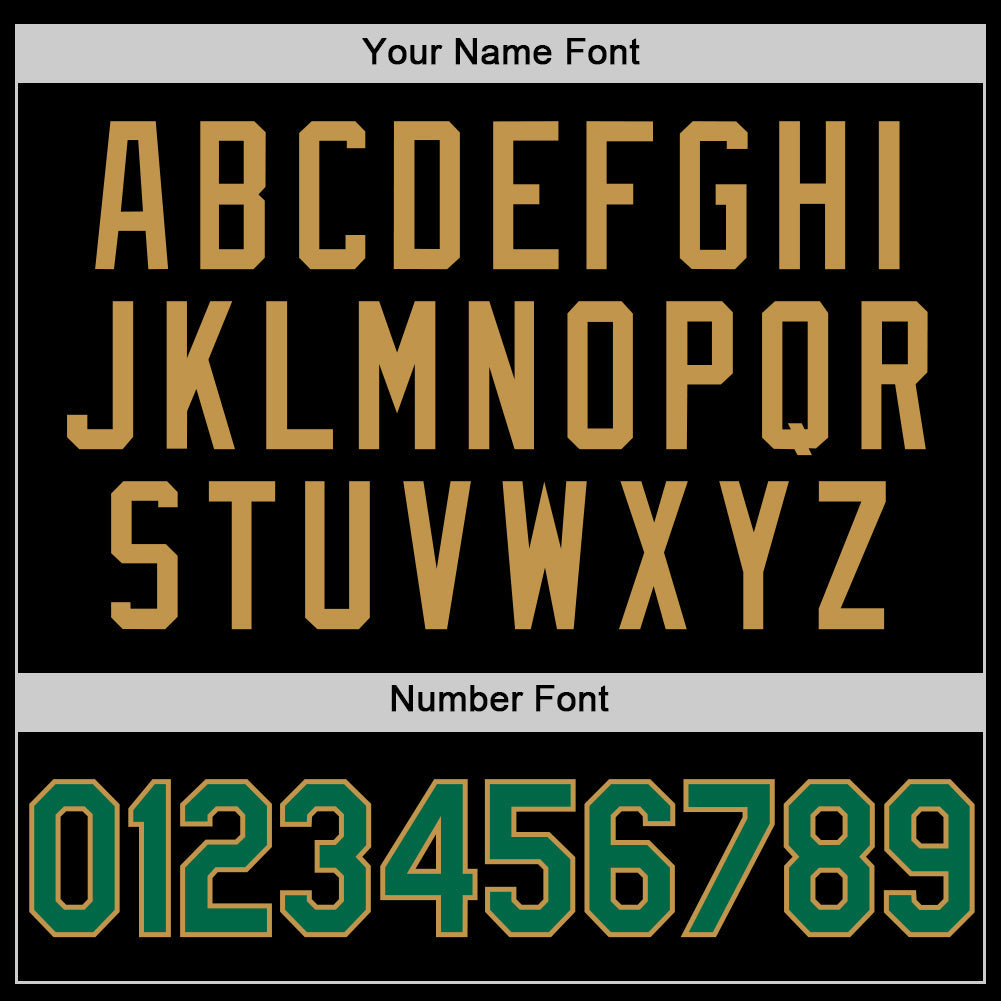 Custom Black Kelly Green-Old Gold Authentic Throwback Basketball Jersey