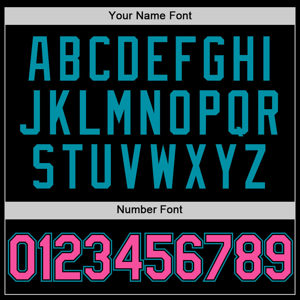 Custom Black Pink-Teal Authentic Throwback Basketball Jersey