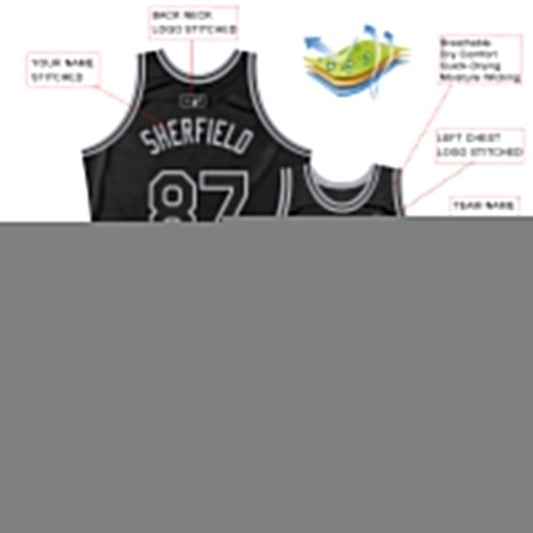 Custom Black Gray Authentic Throwback Basketball Jersey