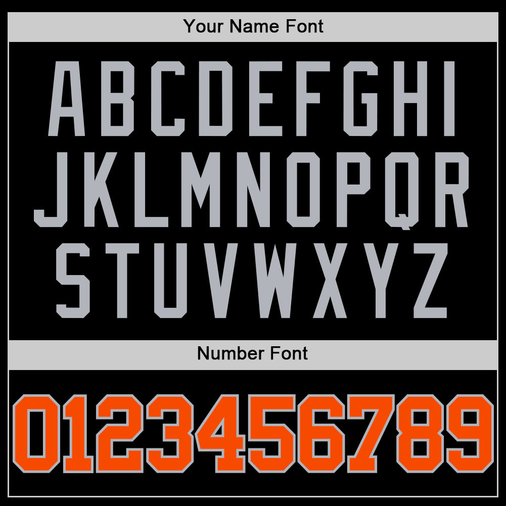 Custom Black Orange-Gray Authentic Basketball Jersey