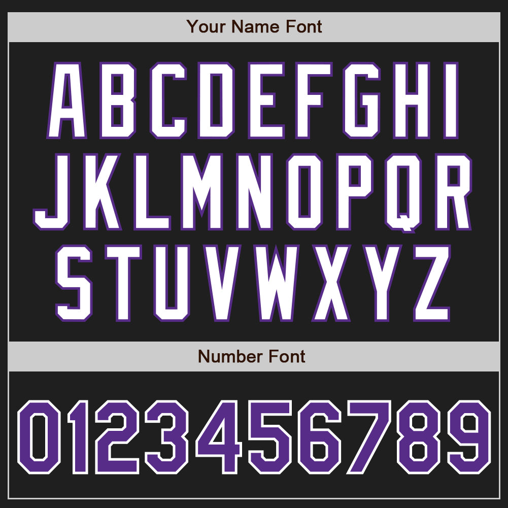 Custom Black Purple-White Authentic Baseball Jersey