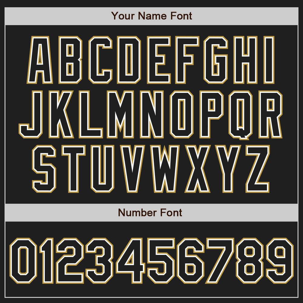 Custom Black White-Old Gold Authentic Baseball Jersey