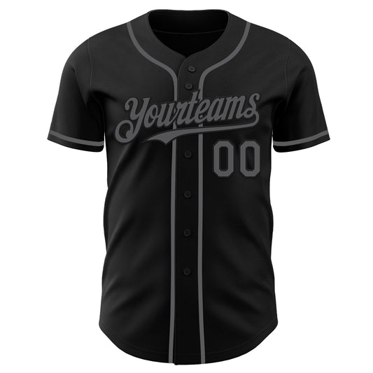 Custom Black Steel Gray Authentic Baseball Jersey