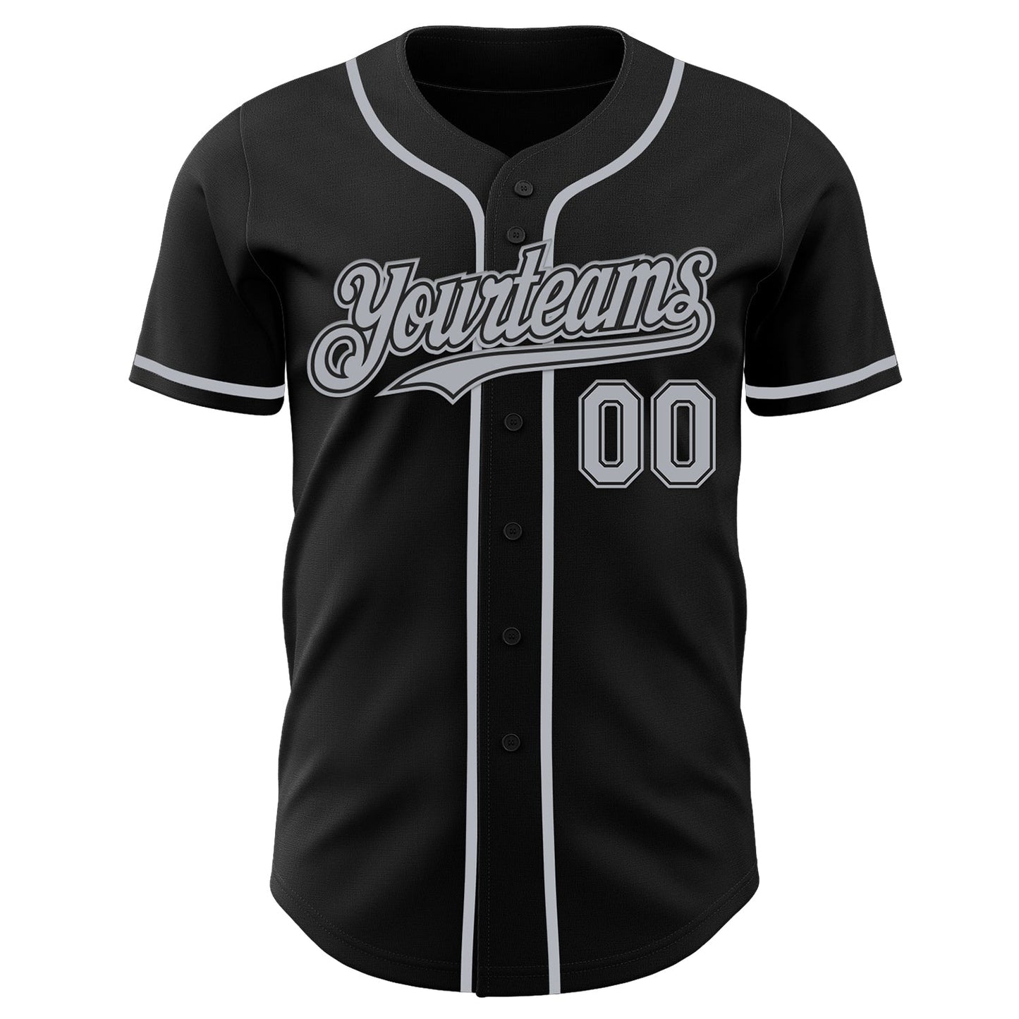 Custom Black Gray Authentic Baseball Jersey