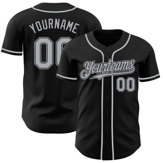 Custom Black Gray Authentic Baseball Jersey