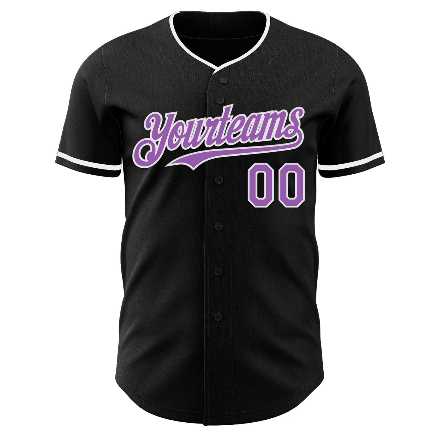 Custom Black Medium Purple-White Authentic Baseball Jersey