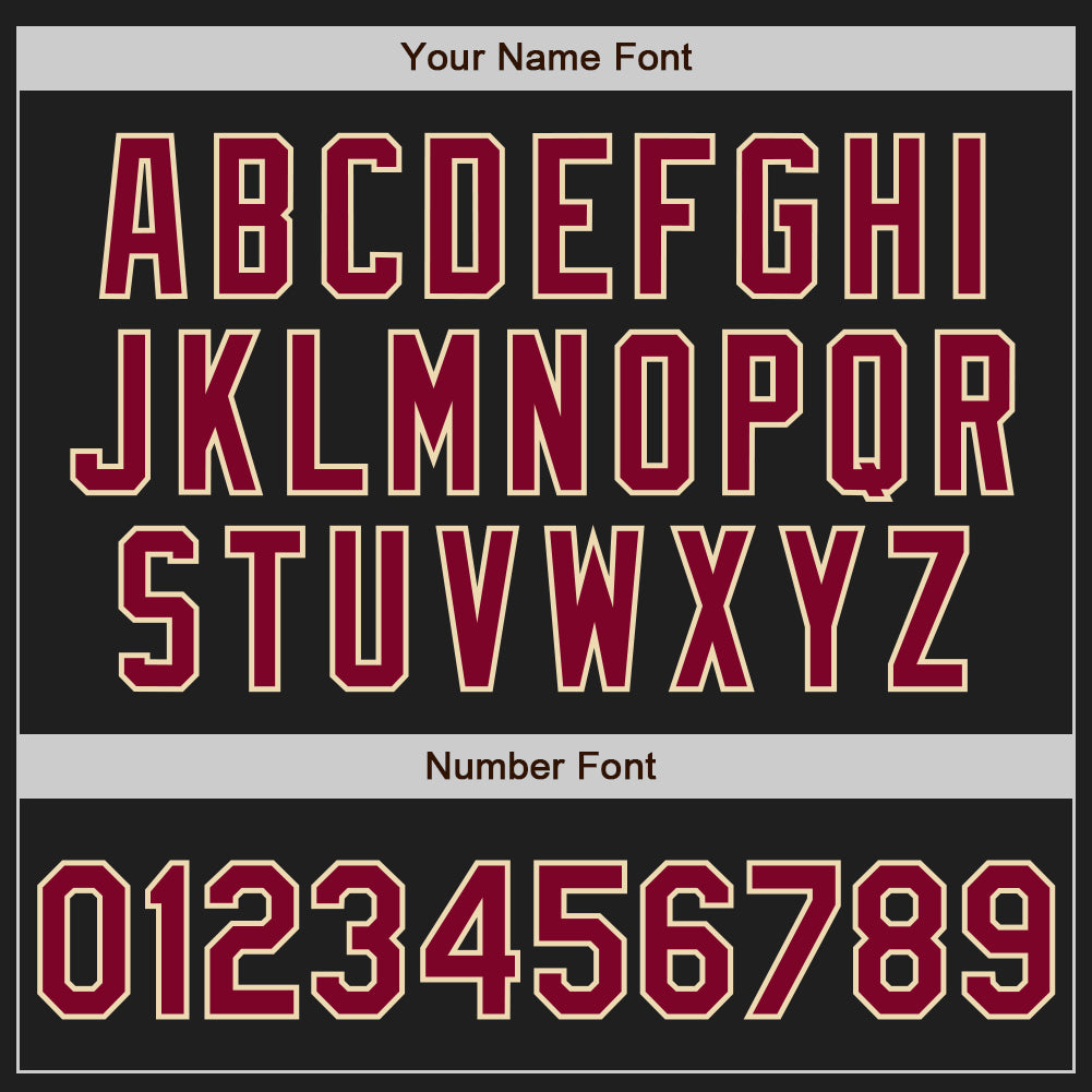 Custom Black Maroon-Cream Authentic Baseball Jersey