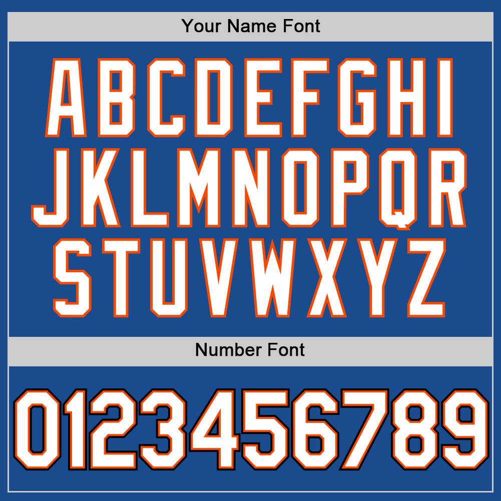 Custom Blue Orange-Black Authentic Throwback Baseball Jersey