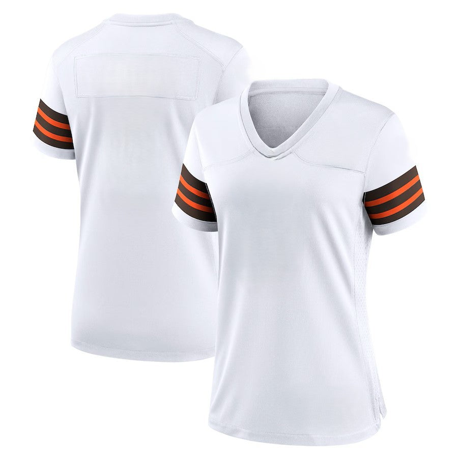 Custom Women's Browns Brown/White Exact Replica Football Jersey