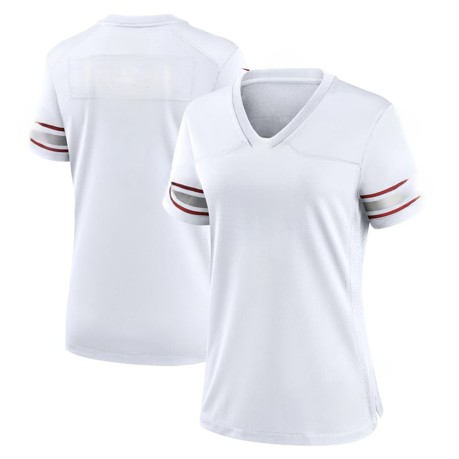 Custom Women's Cardinals Black/White Exact Replica Football Jersey