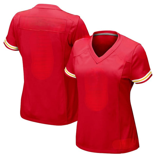 Custom Women's KC Chiefs Red/White/Black Exact Replica Football Jersey