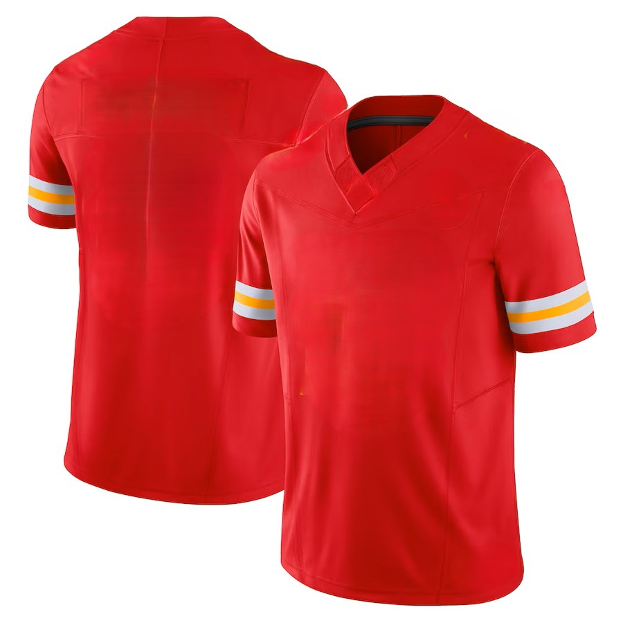 Custom Men's KC Chiefs Red/White/Black Exact Replica Football Jersey