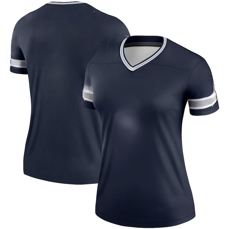 Custom Women's Cowboys Nevy/Gray Exact Replica Football Jersey