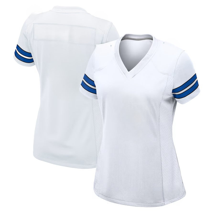 Custom Women's Cowboys White Exact Replica Limited Football Jersey
