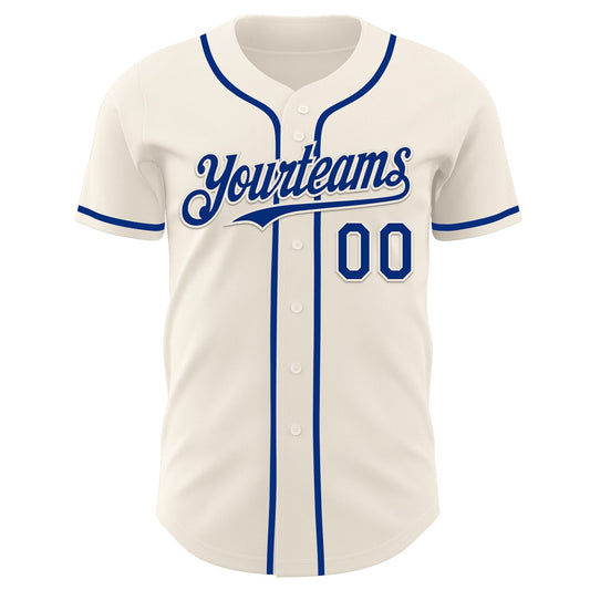 Custom Cream Royal Authentic Baseball Jersey
